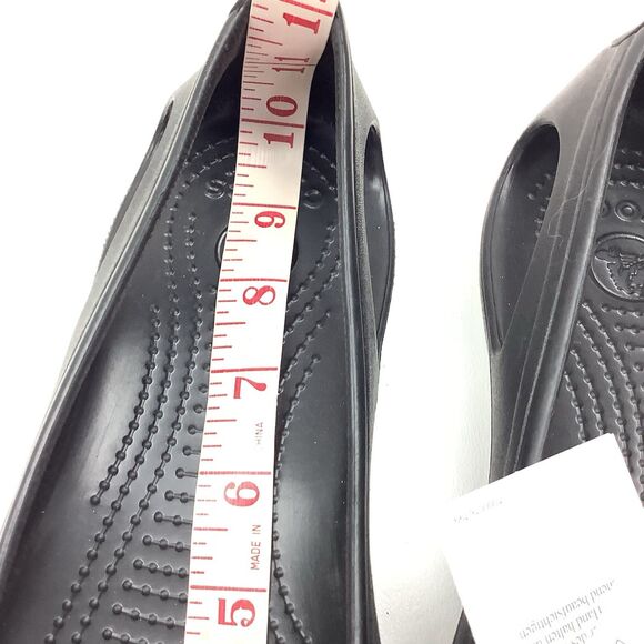 Crocs Kadee Black Slingback Sandals Flat Shoes Slip-on Close Toe Women 10 NEW - Picture 7 of 9